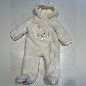 Easter! Little Joy Baby Girl Cozy Bunny Faux Fur One Piece outfit 6-9 M.